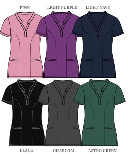 Women's Split Neck Solid Top Scrub