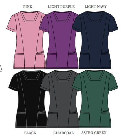 Women's Banded Scoop Neck Solid Top Scrub