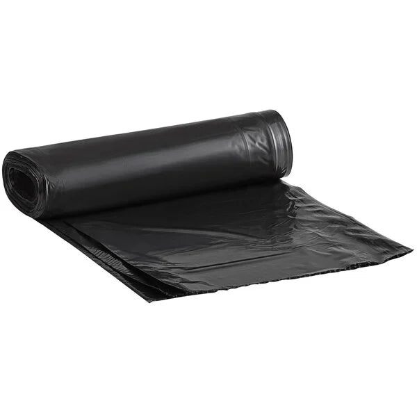 Lavex Industrial 55-60 Gallon 3 Mil 38" x 58" Low Density Heavy-Duty Industrial Contractor Black Trash Bag Can Liner - 50/Case
